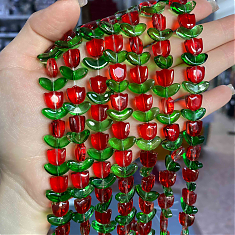 Тюльпанчик красный 10мм(стекло)